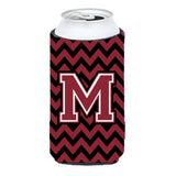 Letter M Chevron Garnet And Black Tall Boy Beverage Insulator Hugger Cj1052-Mtbc
