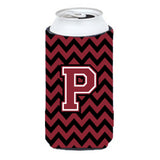 Letter P Chevron Garnet And Black Tall Boy Beverage Insulator Hugger Cj1052-Ptbc