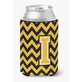 Caroline'S Treasures Cj1053-Icc Letter I Chevron Black And Gold Can Or Bottle Hugger, Multicolor