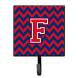 Caroline'S Treasures Letter F Chevron Yale Blue And Crimson Leash Or Key Holder Cj1054-Fsh4, Small, Multicolor