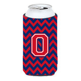 Letter O Chevron Yale Blue And Crimson Tall Boy Beverage Insulator Hugger Cj1054-Otbc