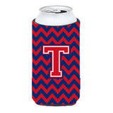 Letter T Chevron Yale Blue And Crimson Tall Boy Beverage Insulator Hugger Cj1054-Ttbc