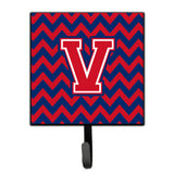 Caroline'S Treasures Letter V Chevron Yale Blue And Crimson Leash Or Key Holder Cj1054-Vsh4, Small, Multicolor