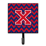 Caroline'S Treasures Letter X Chevron Yale Blue And Crimson Leash Or Key Holder Cj1054-Xsh4, Small, Multicolor