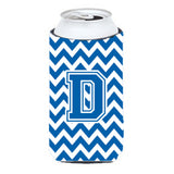 Letter D Chevron Blue And White Tall Boy Beverage Insulator Hugger Cj1056-Dtbc