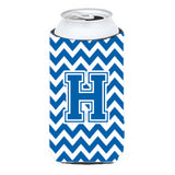 Letter H Chevron Blue And White Tall Boy Beverage Insulator Hugger Cj1056-Htbc