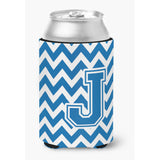 Caroline'S Treasures Cj1056-Jcc Letter J Chevron Blue And White Can Or Bottle Hugger, Multicolor