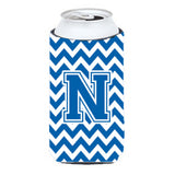 Letter N Chevron Blue And White Tall Boy Beverage Insulator Hugger Cj1056-Ntbc