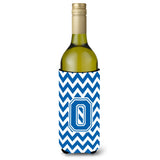 Letter O Chevron Blue And White Wine Bottle Beverage Insulator Hugger Cj1056-Oliterk