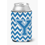 Caroline'S Treasures Cj1056-Ycc Letter Y Chevron Blue And White Can Or Bottle Hugger, Multicolor