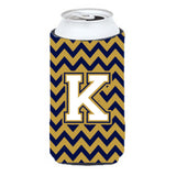 Letter K Chevron Navy Blue And Gold Tall Boy Beverage Insulator Hugger Cj1057-Ktbc