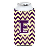 Letter E Chevron Purple And Gold Tall Boy Beverage Insulator Hugger Cj1058-Etbc