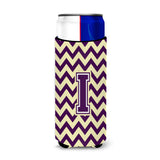 Letter I Chevron Purple And Gold Ultra Beverage Insulators For Slim Cans Cj1058-Imuk