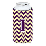 Letter I Chevron Purple And Gold Tall Boy Beverage Insulator Hugger Cj1058-Itbc