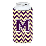 Letter M Chevron Purple And Gold Tall Boy Beverage Insulator Hugger Cj1058-Mtbc