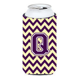 Letter Q Chevron Purple And Gold Tall Boy Beverage Insulator Hugger Cj1058-Qtbc