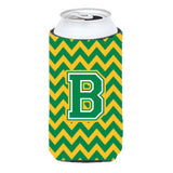 Caroline'S Treasures Cj1059-Btbc Letter B Chevron Green And Gold Tall Boy Koozie Hugger, Multicolor