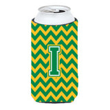 Letter I Chevron Green And Gold Tall Boy Beverage Insulator Hugger Cj1059-Itbc