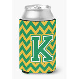 Caroline'S Treasures Cj1059-Kcc Letter K Chevron Green And Gold Can Or Bottle Hugger, Multicolor