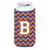 Letter B Chevron Blue And Orange Tall Boy Beverage Insulator Hugger Cj1060-Btbc