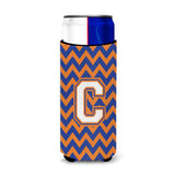 Letter C Chevron Blue And Orange Ultra Beverage Insulators For Slim Cans Cj1060-Cmuk