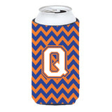 Letter Q Chevron Blue And Orange Tall Boy Beverage Insulator Hugger Cj1060-Qtbc