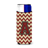 Letter A Chevron Maroon And Gold Ultra Beverage Insulators For Slim Cans Cj1061-Amuk