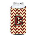 Letter C Chevron Maroon And Gold Tall Boy Beverage Insulator Hugger Cj1061-Ctbc