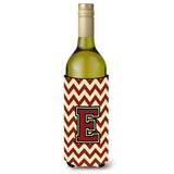 Letter E Chevron Maroon And Gold Wine Bottle Beverage Insulator Hugger Cj1061-Eliterk