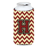 Letter H Chevron Maroon And Gold Tall Boy Beverage Insulator Hugger Cj1061-Htbc
