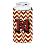 Letter M Chevron Maroon And Gold Tall Boy Beverage Insulator Hugger Cj1061-Mtbc