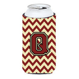 Letter Q Chevron Maroon And Gold Tall Boy Beverage Insulator Hugger Cj1061-Qtbc