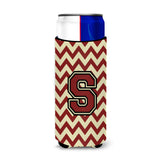 Letter S Chevron Maroon And Gold Ultra Beverage Insulators For Slim Cans Cj1061-Smuk