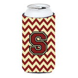 Letter S Chevron Maroon And Gold Tall Boy Beverage Insulator Hugger Cj1061-Stbc