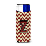 Letter Z Chevron Maroon And Gold Ultra Beverage Insulators For Slim Cans Cj1061-Zmuk