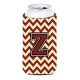 Letter Z Chevron Maroon And Gold Tall Boy Beverage Insulator Hugger Cj1061-Ztbc