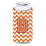 Letter D Chevron Orange And Regalia Tall Boy Beverage Insulator Hugger Cj1062-Dtbc