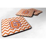 Caroline'S Treasures Cj1062-Gfc Letter G Chevron Orange And Regalia Foam Coaster (Set Of 4), 3.5, Multicolor