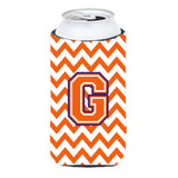 Letter G Chevron Orange And Regalia Tall Boy Beverage Insulator Hugger Cj1062-Gtbc