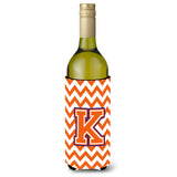 Letter K Chevron Orange And Regalia Wine Bottle Beverage Insulator Hugger Cj1062-Kliterk