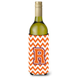 Letter R Chevron Orange And Regalia Wine Bottle Beverage Insulator Hugger Cj1062-Rliterk