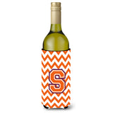 Letter S Chevron Orange And Regalia Wine Bottle Beverage Insulator Hugger Cj1062-Sliterk