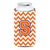 Letter S Chevron Orange And Regalia Tall Boy Beverage Insulator Hugger Cj1062-Stbc