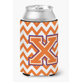 Caroline'S Treasures Cj1062-Xcc Letter X Chevron Orange And Regalia Can Or Bottle Hugger, Multicolor