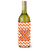 Letter X Chevron Orange And Regalia Wine Bottle Beverage Insulator Hugger Cj1062-Xliterk