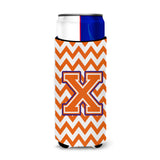 Letter X Chevron Orange And Regalia Ultra Beverage Insulators For Slim Cans Cj1062-Xmuk