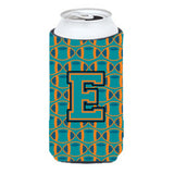 Letter E Football Aqua, Orange And Marine Blue Tall Boy Beverage Insulator Hugger Cj1063-Etbc