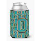 Caroline'S Treasures Cj1063-Occ Letter O Football Aqua, Orange And Marine Blue Can Or Bottle Hugger, Multicolor