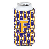 Letter F Football Purple And Gold Tall Boy Beverage Insulator Hugger Cj1064-Ftbc
