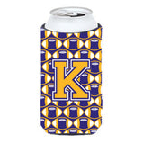 Letter K Football Purple And Gold Tall Boy Beverage Insulator Hugger Cj1064-Ktbc